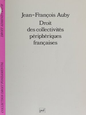 cover image of Droit des collectivités périphériques françaises